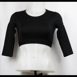 NWT Nike Prop Hypercool Black Crop Activewear 3/4 Sleeve T-Shirt